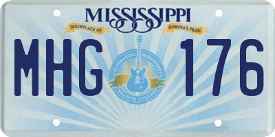 MS license plate MHG176
