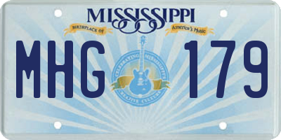MS license plate MHG179