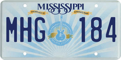 MS license plate MHG184