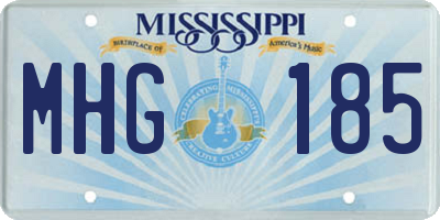 MS license plate MHG185