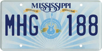 MS license plate MHG188