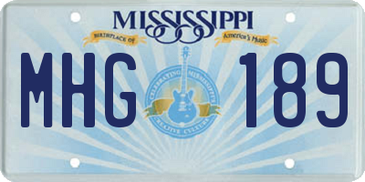 MS license plate MHG189