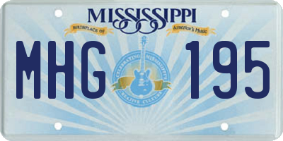 MS license plate MHG195