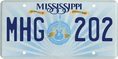 MS license plate MHG202