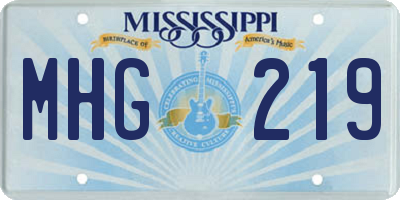 MS license plate MHG219
