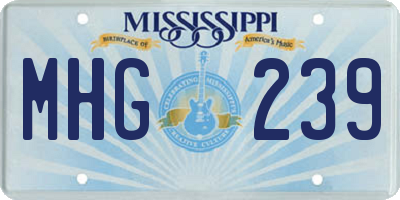 MS license plate MHG239