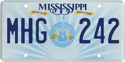 MS license plate MHG242