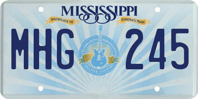MS license plate MHG245