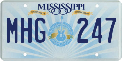 MS license plate MHG247