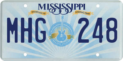 MS license plate MHG248