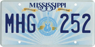 MS license plate MHG252
