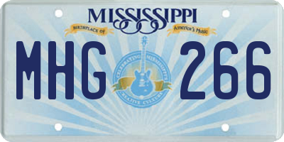MS license plate MHG266