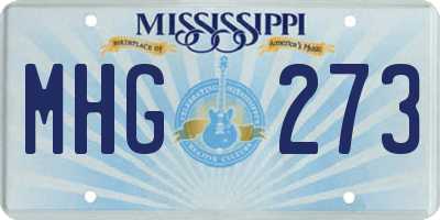 MS license plate MHG273