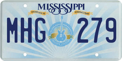 MS license plate MHG279