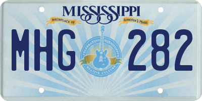 MS license plate MHG282