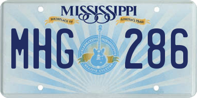 MS license plate MHG286