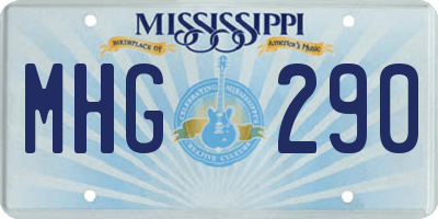 MS license plate MHG290