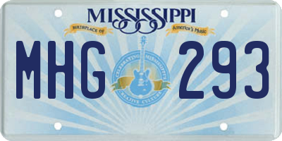 MS license plate MHG293