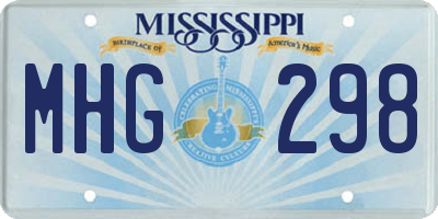MS license plate MHG298