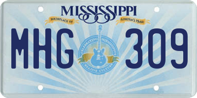 MS license plate MHG309