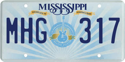 MS license plate MHG317