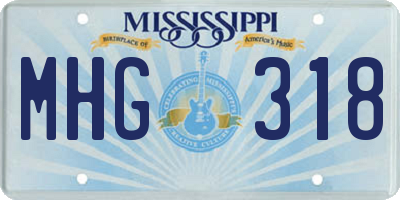 MS license plate MHG318