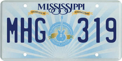MS license plate MHG319