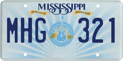 MS license plate MHG321