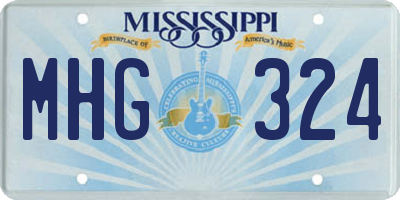MS license plate MHG324