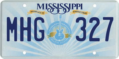 MS license plate MHG327