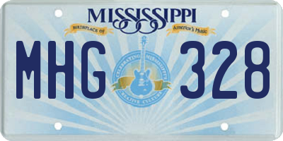 MS license plate MHG328