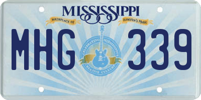 MS license plate MHG339