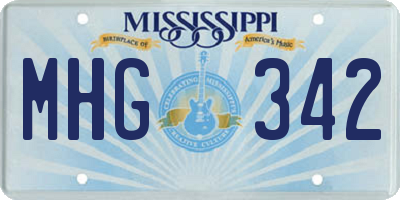 MS license plate MHG342