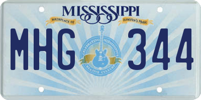 MS license plate MHG344
