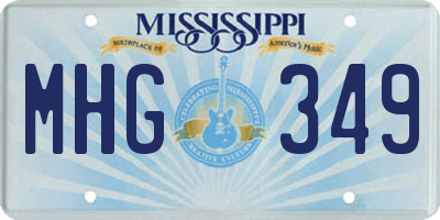 MS license plate MHG349