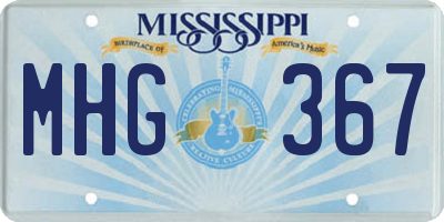 MS license plate MHG367