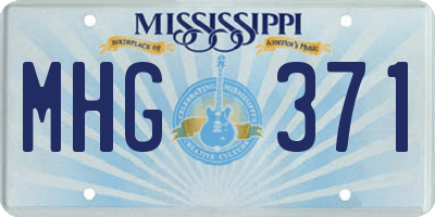 MS license plate MHG371