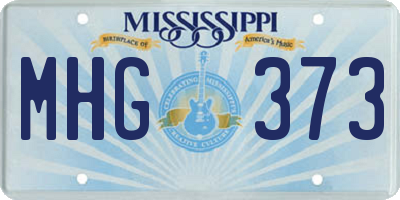 MS license plate MHG373