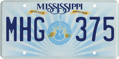 MS license plate MHG375