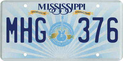 MS license plate MHG376
