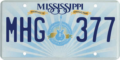 MS license plate MHG377
