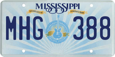 MS license plate MHG388