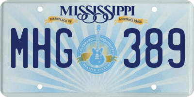 MS license plate MHG389