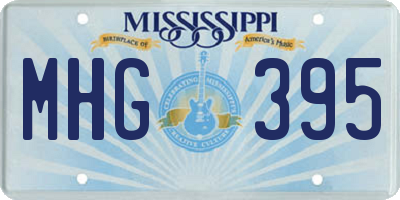 MS license plate MHG395