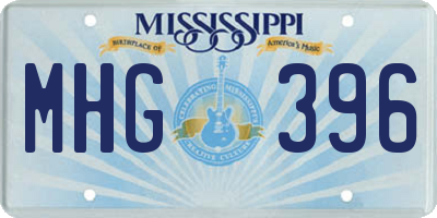 MS license plate MHG396