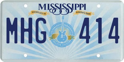 MS license plate MHG414