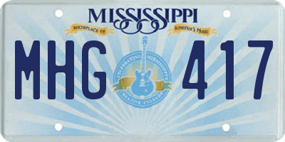 MS license plate MHG417