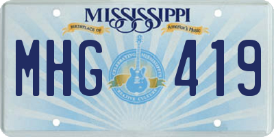 MS license plate MHG419