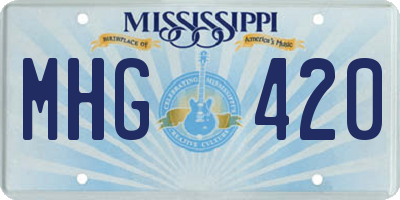 MS license plate MHG420