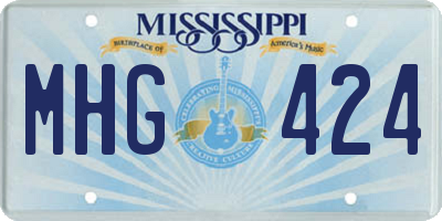 MS license plate MHG424